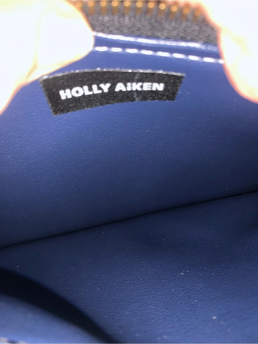 Holly Aiken NEW WITH TAGS, LIGHT GRAY, vinyl clutch or zippered pouch. HAND CUT.